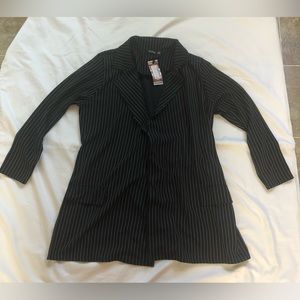 PINSTRIPE BELTED JACKET SIZE: 16